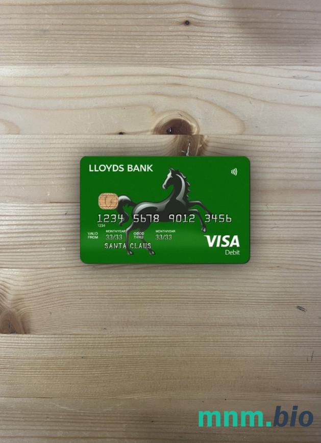 United Kingdom Lloyds credit card visa wygląd fotograficzny skan PSD + zdjęcie